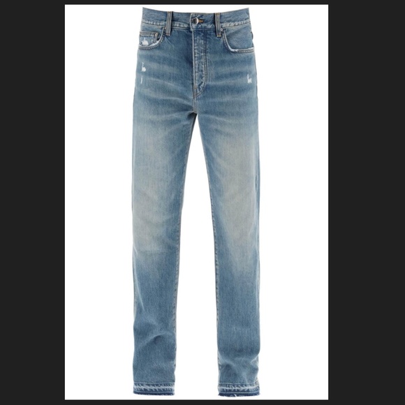 #2731 AMIRI five pocket Distressed Effect Jeans 32 Blue - Picture 1 of 14